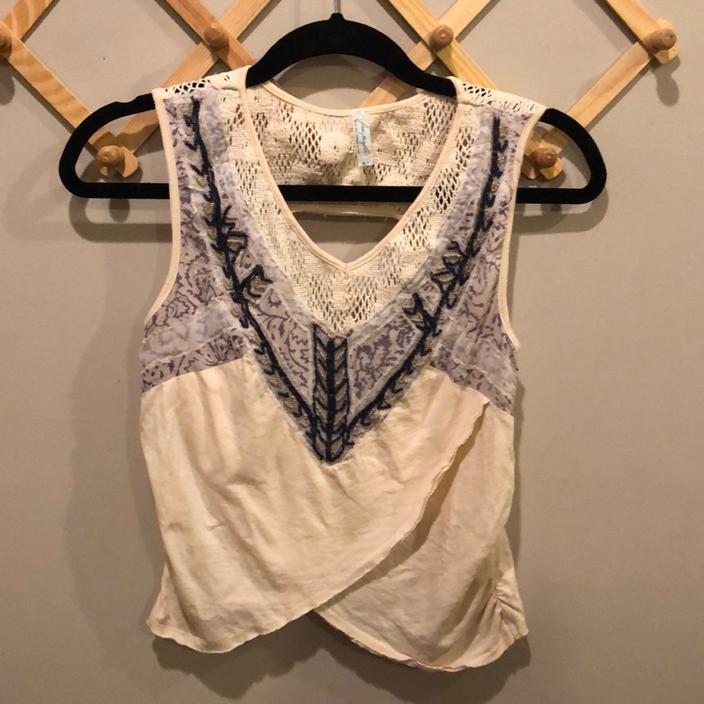 Free People crop lace with beading small